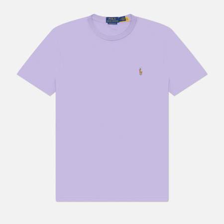 Мужская футболка Polo Ralph Lauren Custom Slim Fit Interlock, цвет фиолетовый, размер M