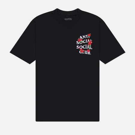 Мужская футболка Anti Social Social Club Embroidered Rose Kkotch, цвет чёрный, размер L