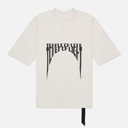 Мужская футболка Rick Owens DRKSHDW Tower Walrus Temple Of Love Tower Of Light Print, цвет бежевый