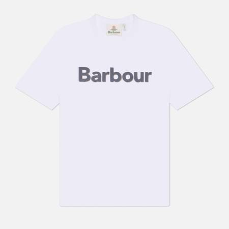 Мужская футболка Barbour Halstow Logo Tailored, цвет белый, размер L