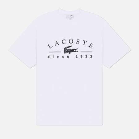 Мужская футболка Lacoste Printed Cotton Classic Fit, цвет белый, размер XXXL