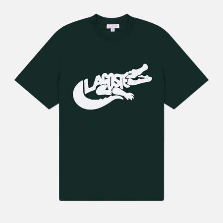 Мужская футболка Lacoste Classic Fit Printed Cotton, цвет зелёный, размер L