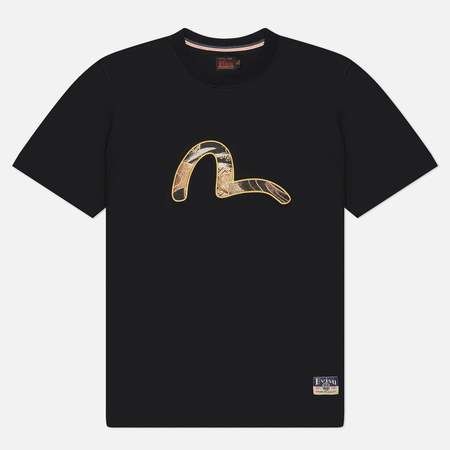 Мужская футболка Evisu Brocade Seagull Applique Regular Fit, цвет чёрный, размер L