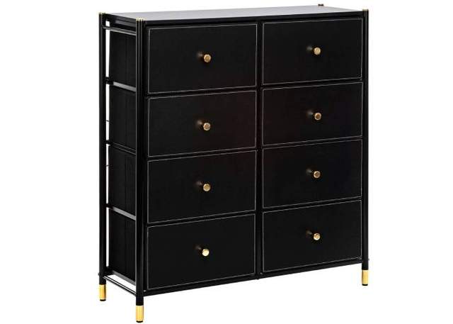 Комод Leset Хайди Black ( 8 ящиков)