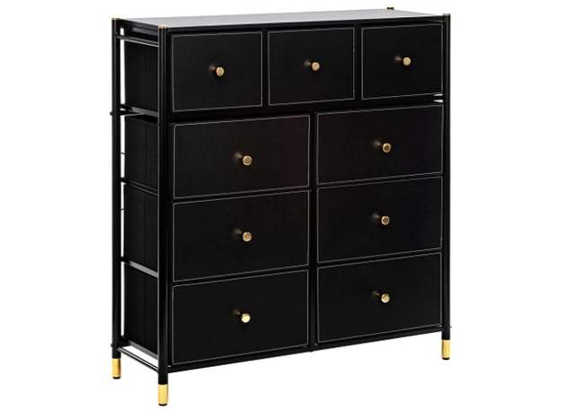 Комод Leset Хайди Black ( 9 ящиков)