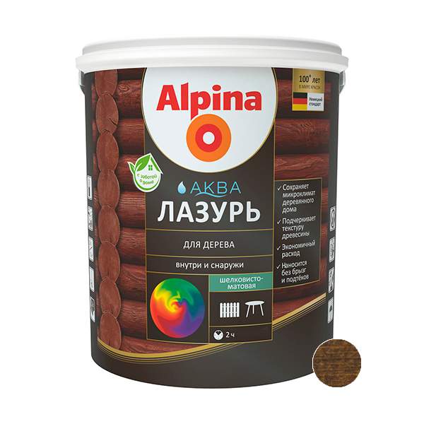 Лазурь Alpina Аква 0,9 л (орех)
