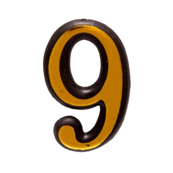 Цифра Аллюр №9 золото пластик