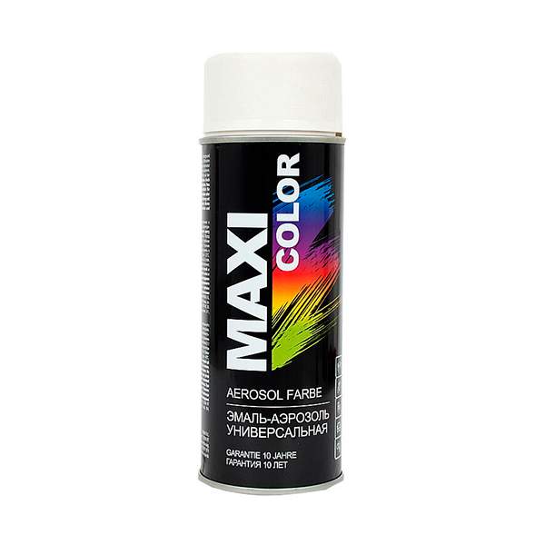 Аэрозольная эмаль Maxi Color универсальная матовая 400 мл (белый)