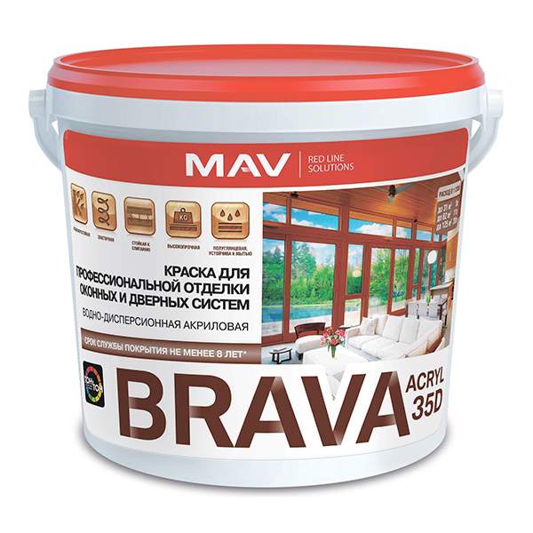 Краска Brava ВД-АК-1035д База TR 1 л (0,9 кг)