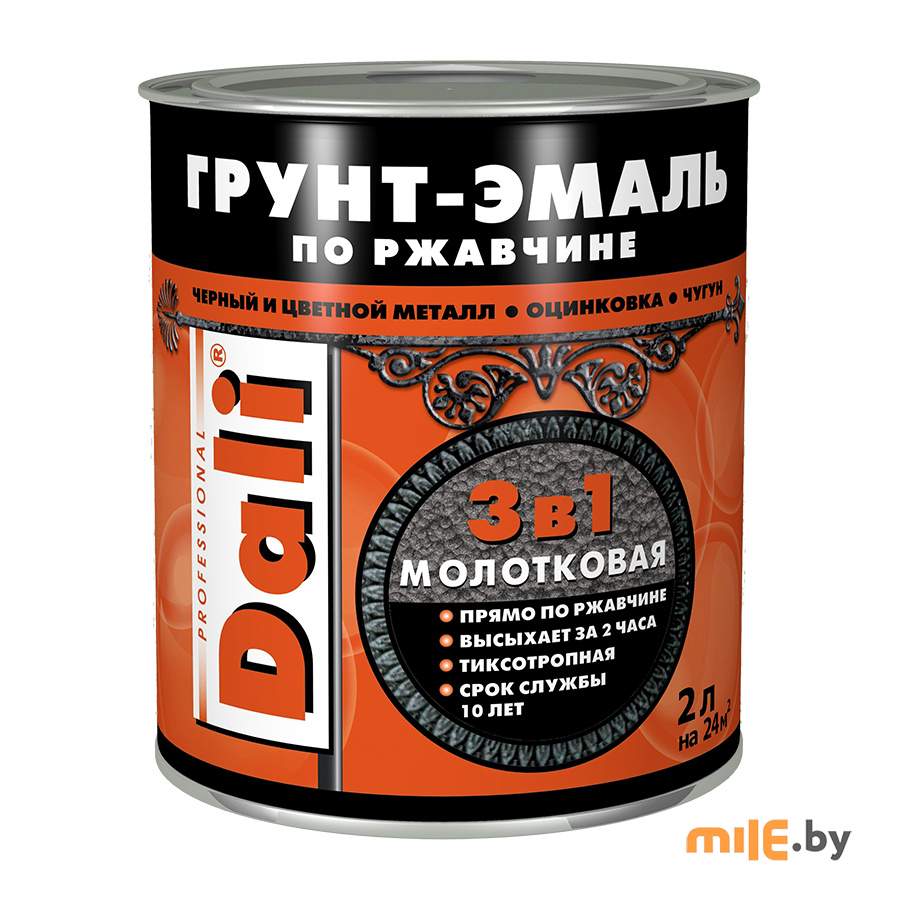 Молотковая грунт-эмаль по ржавчине Dali золотистый 2 л