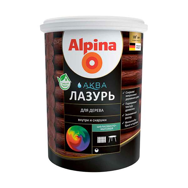 Лазурь для дерева Alpina АКВА 10 л / 10,0 кг
