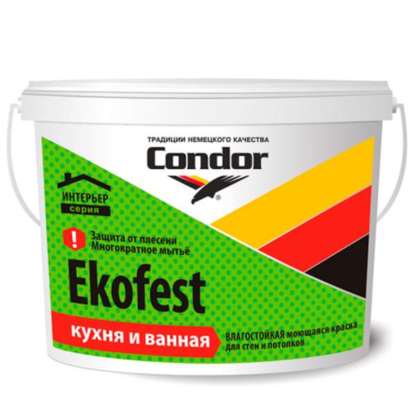 Краска Condor ВД Ekofest белая 3,75 кг