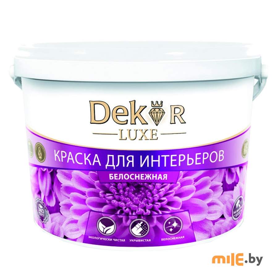 Краска Dekor ВД-АК 216 для интерьеров (7 кг, белоснежный)