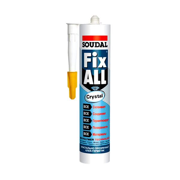 Клей-герметик гибридный Soudal Fix All Crystal (прозрачный) 290 мл
