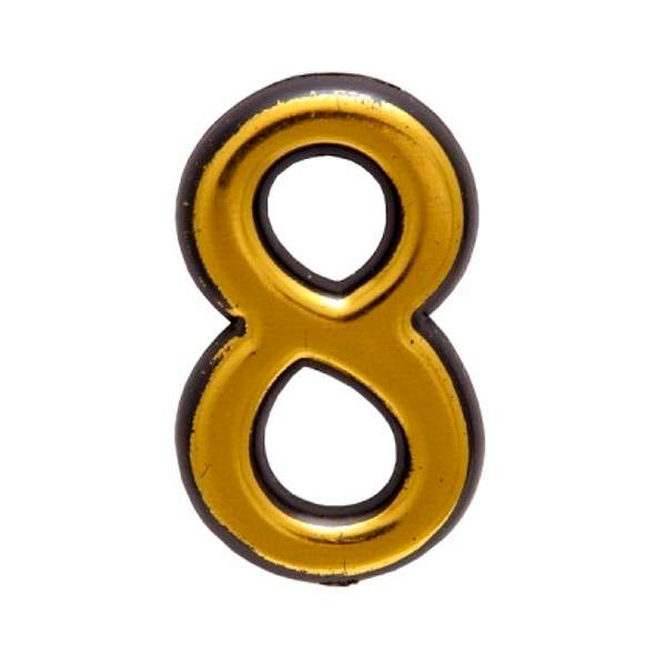Цифра Аллюр большая №8 золото пластик