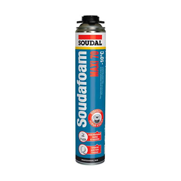 Пена монтажная пистолетная Soudal Maxi 70 зимняя 870 мл