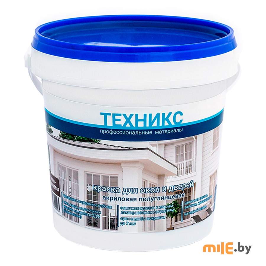 Краска Техникс Для окон и дверей ВД-АК-1УГ (чёрная) 1 кг