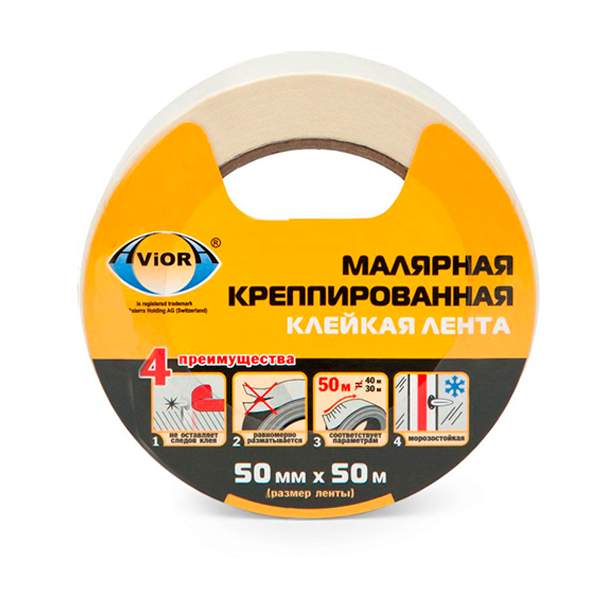 Лента малярная Aviora 140 мкм (304-010) 50м x 50мм