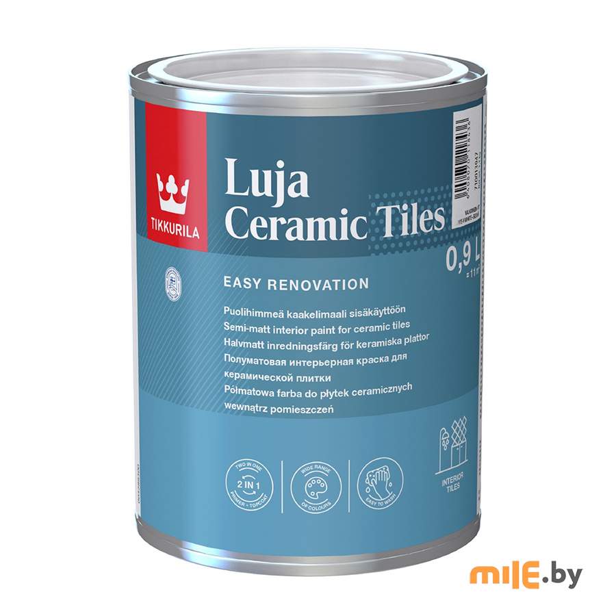 Краска под колеровку Tikkurila Ceramic Tiles Luja (Луя) база С 0,9 л