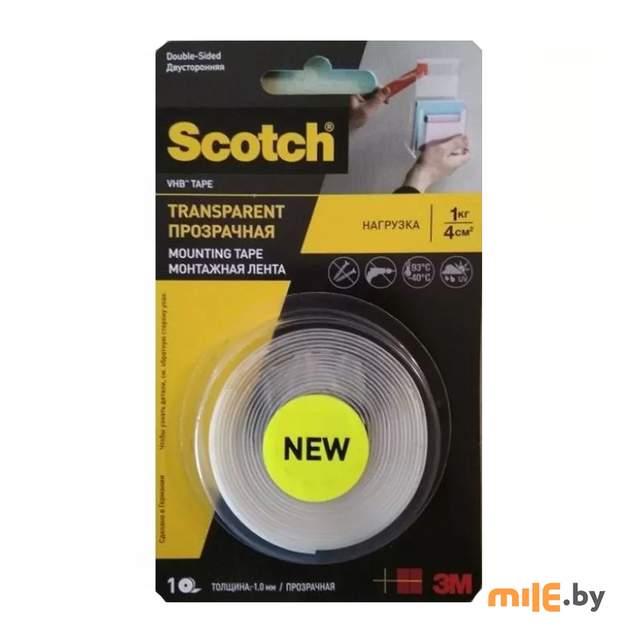 Лента двусторонняя 3M Scotch VHB 100-F (12 мм х 1,5 м)