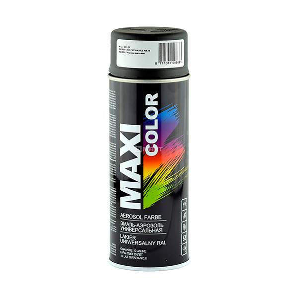 Аэрозольная эмаль Maxi Color универсальная матовая 400 мл (чёрный)