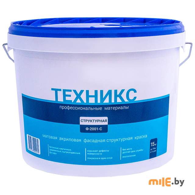 Краска Техникс Структурная Ф-2001С P (белая) 15 кг