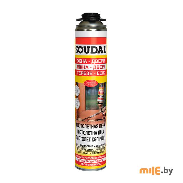 Пена монтажная пистолетная Soudal Окна Двери 750 мл