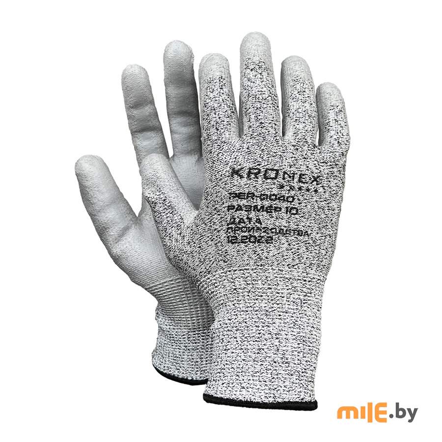 Перчатки трикотажные против порезов Kronex Carbon PER-0040 (р-р 10)