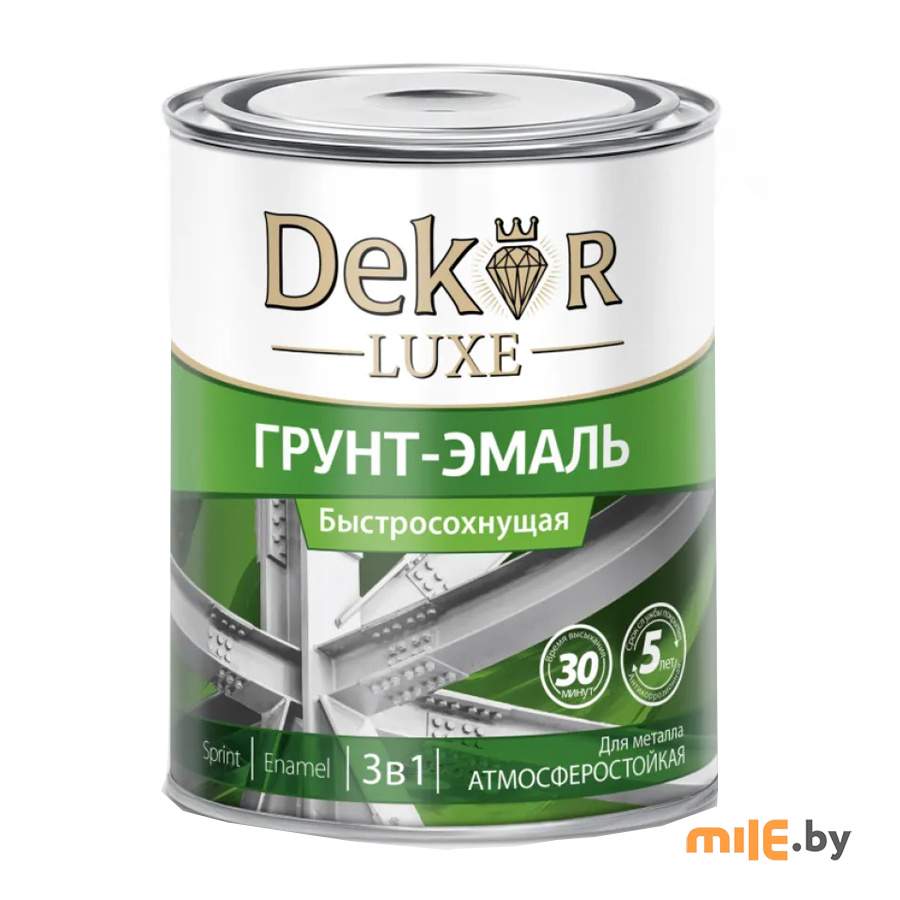 Грунт-эмаль Dekor Sprint 3 в 1 быстросохнущая коричневая 0,9 кг