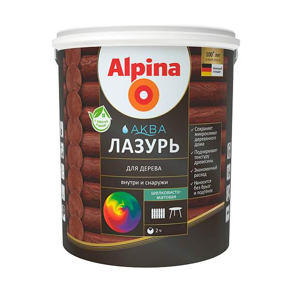 Лазурь Alpina Аква 0,9 л (черный)