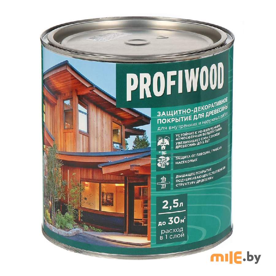 Защитно-декоративное покрытие для древесины Profiwood рябина 2,5 л / 2,3 кг