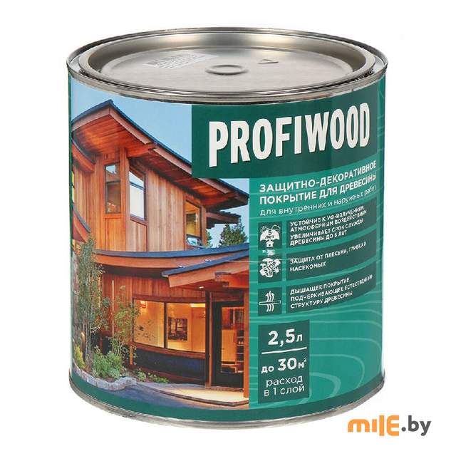 Защитно-декоративное покрытие для древесины Profiwood рябина 2,5 л / 2,3 кг