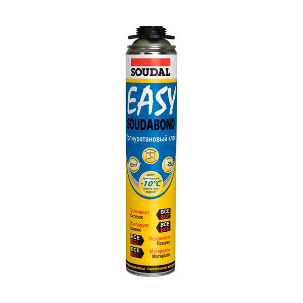 Клей строительный полиуретановый пистолетный Soudal Soudabond Easy зимний 750 мл