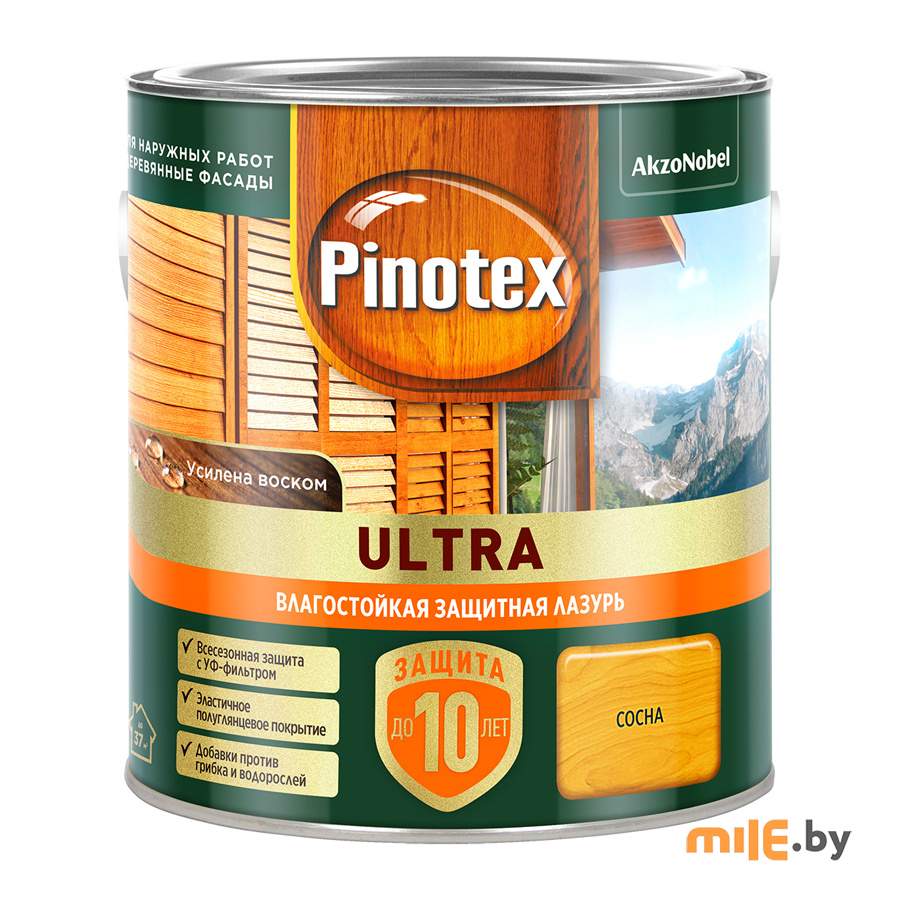 Влагостойкая лазурь Pinotex Ultra (5803590) сосна 2,5 л