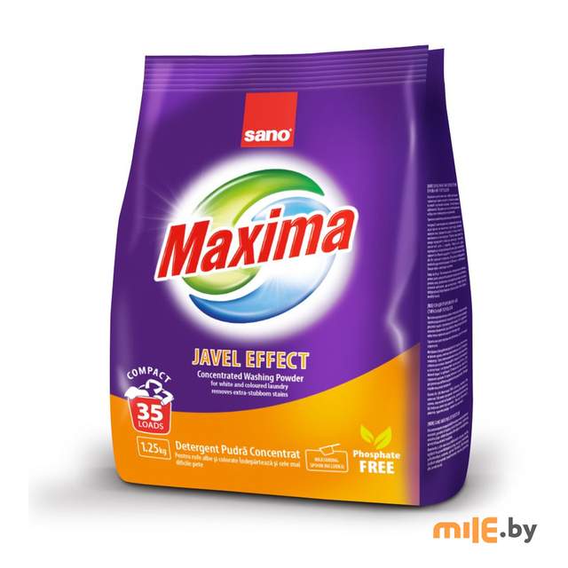 Порошок стиральный Maxima, Javel Effect Sano 1,25 кг