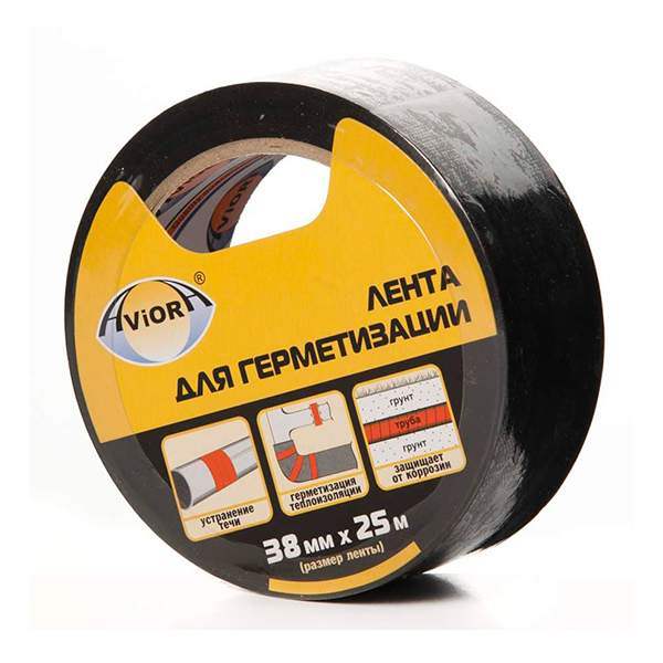 Лента Aviora для герметизации 302-049 (25 м х 38 мм) чёрный