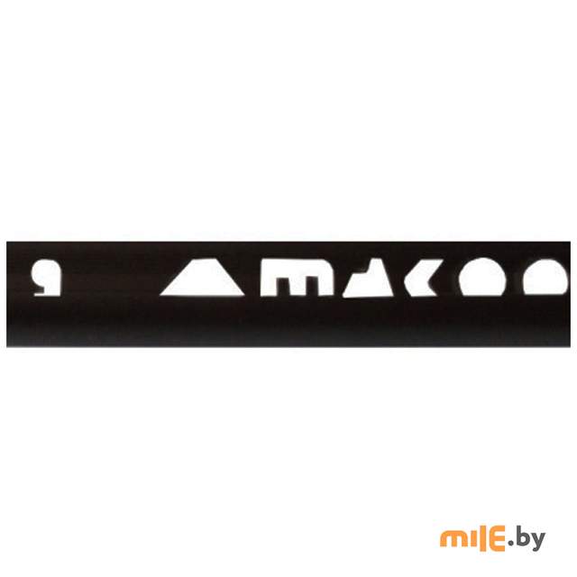 Угол для плитки наружный Mak 008 9 мм х 2,5 м черный