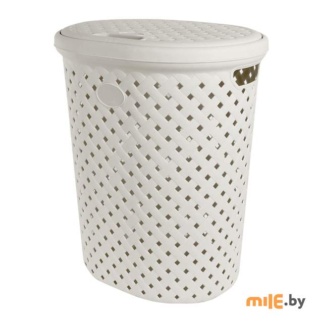 Корзина для белья Plast Team Rattan 42 л молочный туман