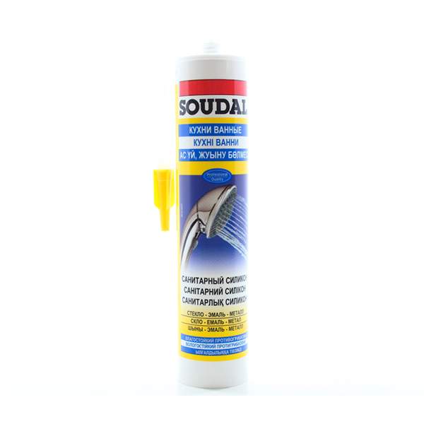 Герметик силиконовый санитарный Soudal (прозрачный) 280 мл