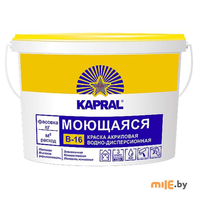 Краска ВД Капрал В-16 белая 3,75кг