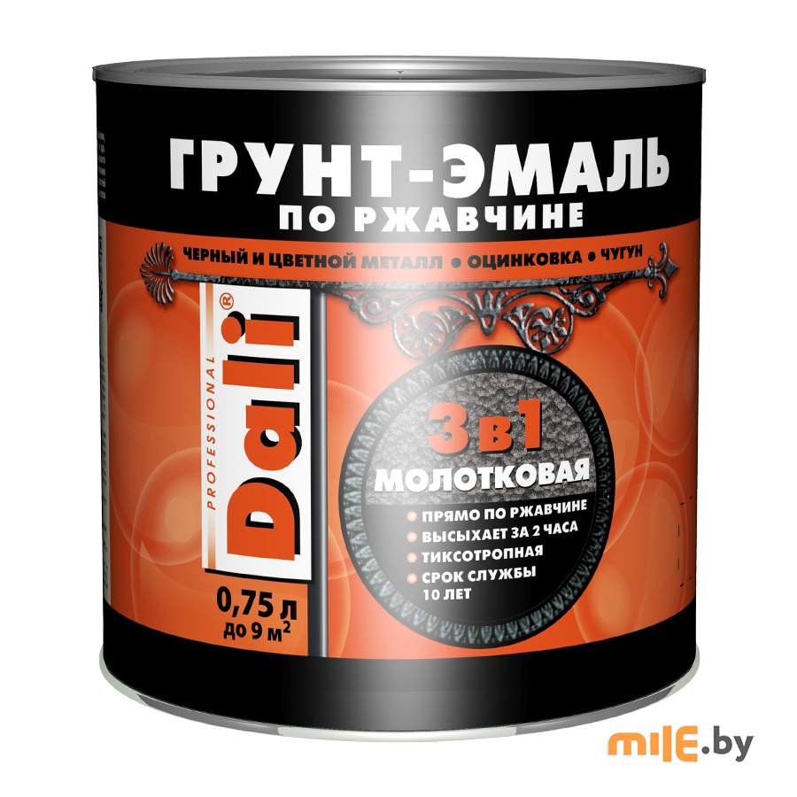 Молотковая грунт-эмаль по ржавчине Dali медный 0,75 л