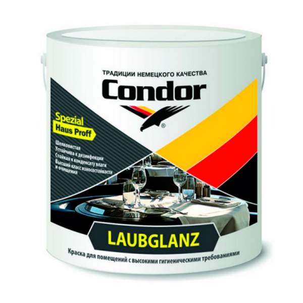Краска ВД Лаубглянц белая 3кг Condor