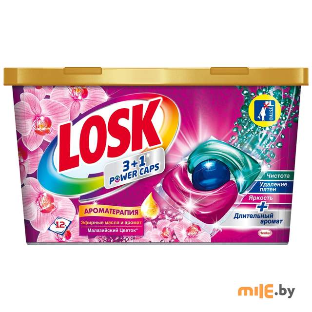 Капсулы для стирки Losk Ароматерапия Малазийский цветок 12 шт