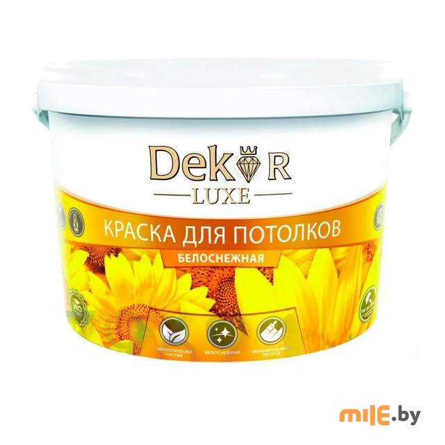 Краска Dekor ВД-АК 216 для потолков (3 кг, белоснежный)