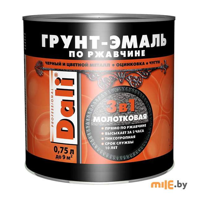 Молотковая грунт-эмаль по ржавчине Dali шоколадный 0,75 л