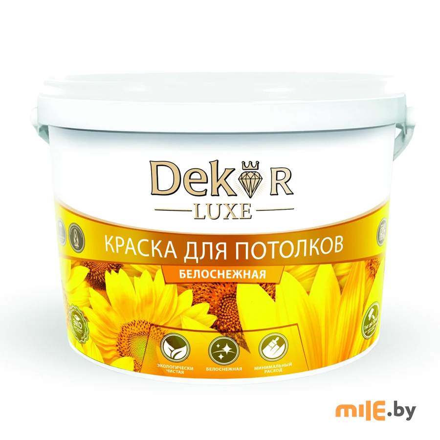 Краска Dekor ВД-АК 216 для потолков (14 кг, белоснежный)
