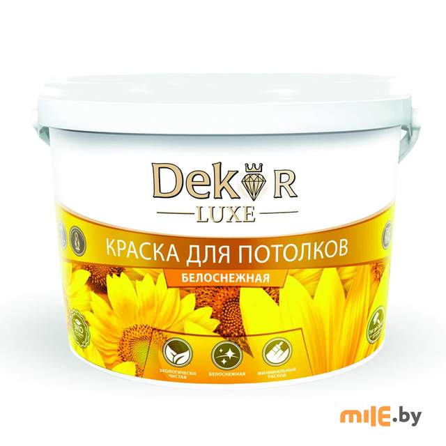 Краска Dekor ВД-АК 216 для потолков (14 кг, белоснежный)