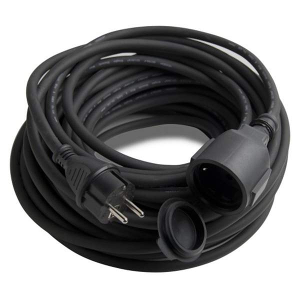 Удлинитель-шнур Electraline прорезиненный 3x1,5 20м черный 01661
