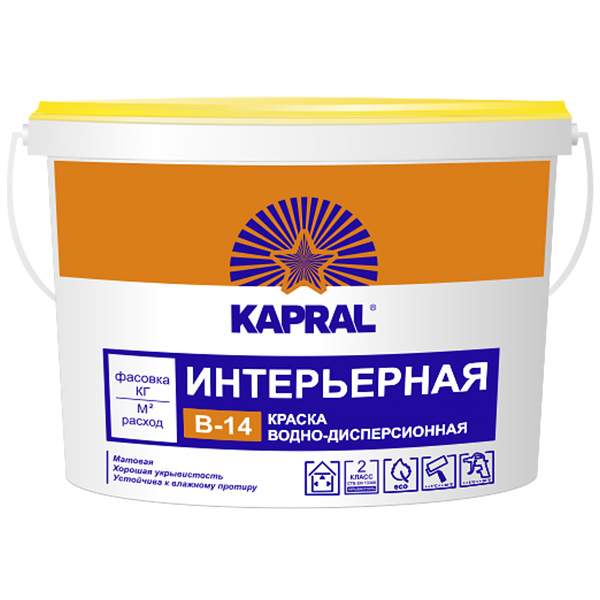 Краска ВД Капрал В-14 белая 1,5 кг