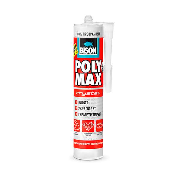 Монтажный клей Bison Poly max crystal crt 300 г